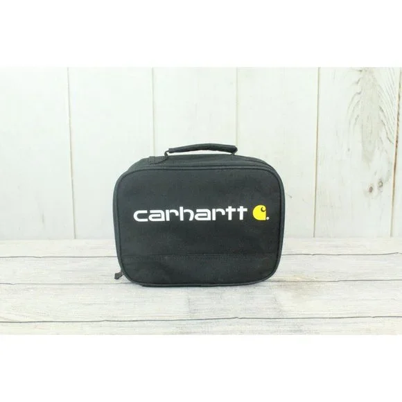 Carhartt Black Polyester Water Repellent Insulated 4 Can Work School Lunch Bag - Picture 3 of 9